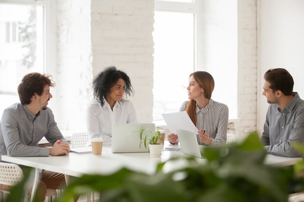 Collaborative Meeting in a Bright Office